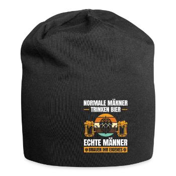 Bierbrauer Spruch Echte Männer Brauen Bier - Jersey-Beanie - Schwarz - Vorne