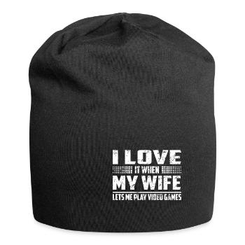 I Love it When My Wife Lets Me Play Video Games - Jersey-Beanie - Schwarz - Vorne