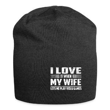 I Love it When My Wife Lets Me Play Video Games - Jersey-Beanie - Anthrazit - Vorne