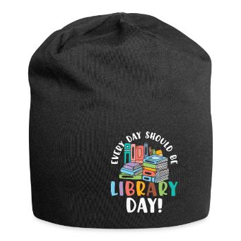 Every Day Should be Library Day Reading Books - Bonnet en jersey - noir - Devant
