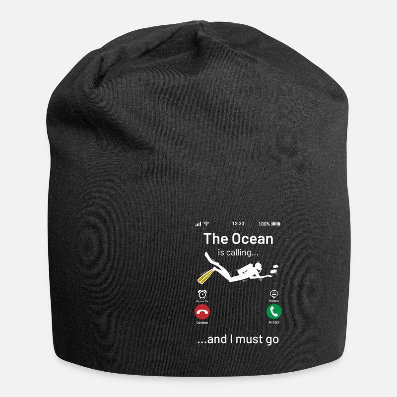 The Ocean is Calling Diving - Jersey-Beanie - Schwarz
