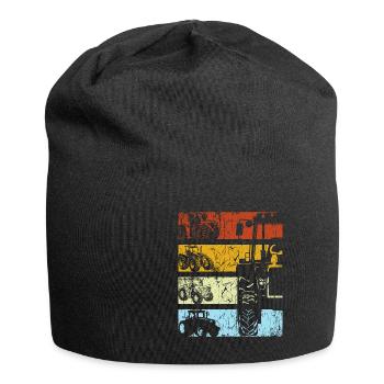 Traktor Retro Traktor Vintage Bauer Landwirt Trakt - Jersey-Beanie - Schwarz - Vorne