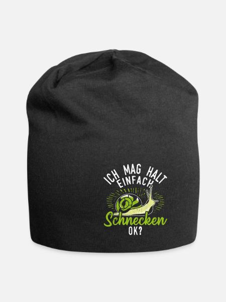 Schnecke Schnecken - Ich mag halt einfach Schnecke - Jersey-Beanie - Schwarz