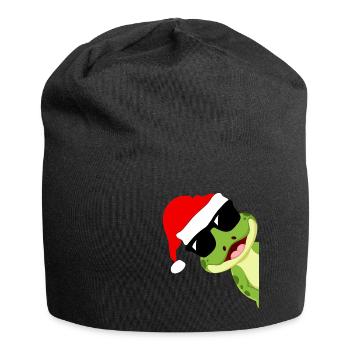 Frosch Weihnachten - Jersey-Beanie - Schwarz - Vorne