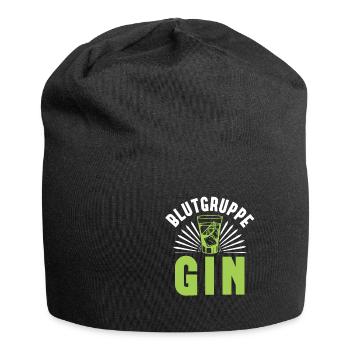Blutgruppe Gin Liebhaber Gin Getränk Geschenkidee - Jersey-Beanie - Schwarz - Vorne