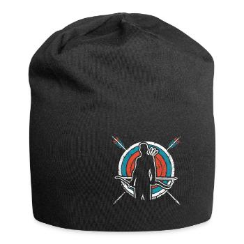Bogenschütze Bogenschießen Zielscheibe Bogensport - Jersey-Beanie - Schwarz - Vorne
