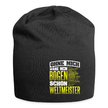 Ohne Mich wäre mein Bogen Weltmeister Bogenschieße - Jersey-Beanie - Schwarz - Vorne