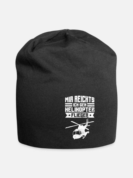Helikopter Mir reichts ich geh Helikopter fliegen - Jersey-Beanie - Schwarz