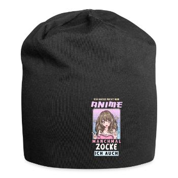 Ich gucke nicht nur Anime manchmal zocke ich auch - Jersey-Beanie - Schwarz - Vorne