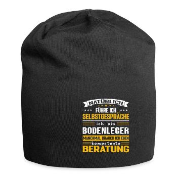 BODENLEGER Spruch Beruf Sarkasmus Lustig Humor - Jersey-Beanie - Schwarz - Vorne