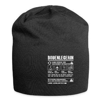 BODENLEGERIN Spruch Beruf Sarkasmus Lustig Humor - Jersey-Beanie - Schwarz - Vorne