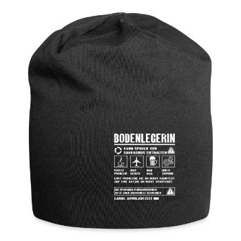 BODENLEGERIN Spruch Beruf Sarkasmus Lustig Humor - Jersey-Beanie - Schwarz - Vorne