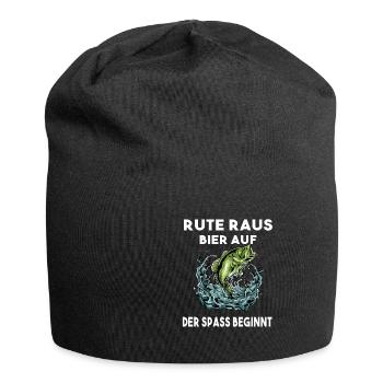 Rute raus Bier auf der Spass beginnt Angeln Angler - Jersey-Beanie - Schwarz - Vorne