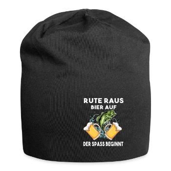 Rute raus Bier auf der Spass beginnt Angeln Angler - Jersey-Beanie - Schwarz - Vorne