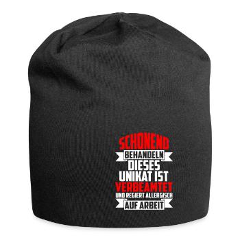 Beamter Schonend behandeln reagiert allergisch auf - Jersey-Beanie - Schwarz - Vorne