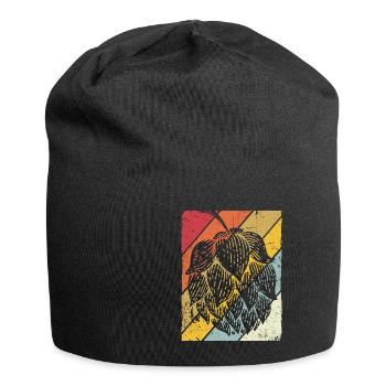 Hopfen Vintage Retro Craft Bier Liebhaber Brauen G - Jersey-Beanie - Schwarz - Vorne