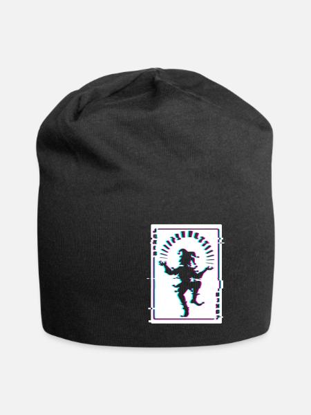 JOKER Karte Spielkarten Joker - Jersey-Beanie - Schwarz