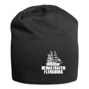 Heimathafen Flensburg Moin Flensburger Norddeutsch - Jersey-Beanie - Schwarz - Vorne