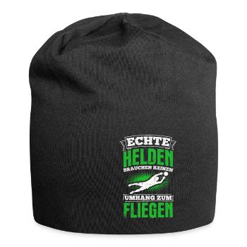 Echte Helden brauchen keinen Umhang zum Fliegen - - Jersey-Beanie - Schwarz - Vorne