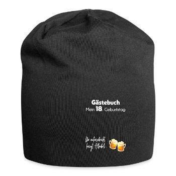 18 Jahre Gästebuch 18. Geburtstag Geschenk Alkohol - Jersey-Beanie - Schwarz - Vorne