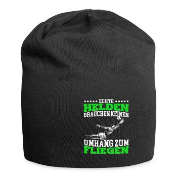 Echte Helden brauchen keinen Umhang zum Fliegen - - Jersey-Beanie - Schwarz - Vorne
