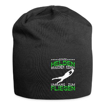 Echte Helden brauchen keinen Umhang zum Fliegen - - Jersey-Beanie - Schwarz - Vorne
