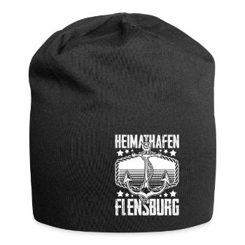 Heimathafen Flensburg Moin Flensburger Norddeutsch - Jersey-Beanie - Schwarz - Vorne
