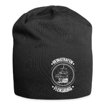 Heimathafen Flensburg Moin Flensburger Norddeutsch - Jersey-Beanie - Schwarz - Vorne
