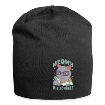 Meowy Millionaire Money Cat Lover - Jersey-Beanie - Schwarz - Vorne
