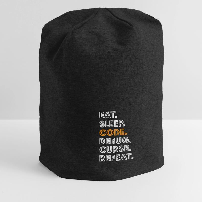 Eat Sleep Code Debug Curse Répéter Programmeur Coder Bonnet en jersey