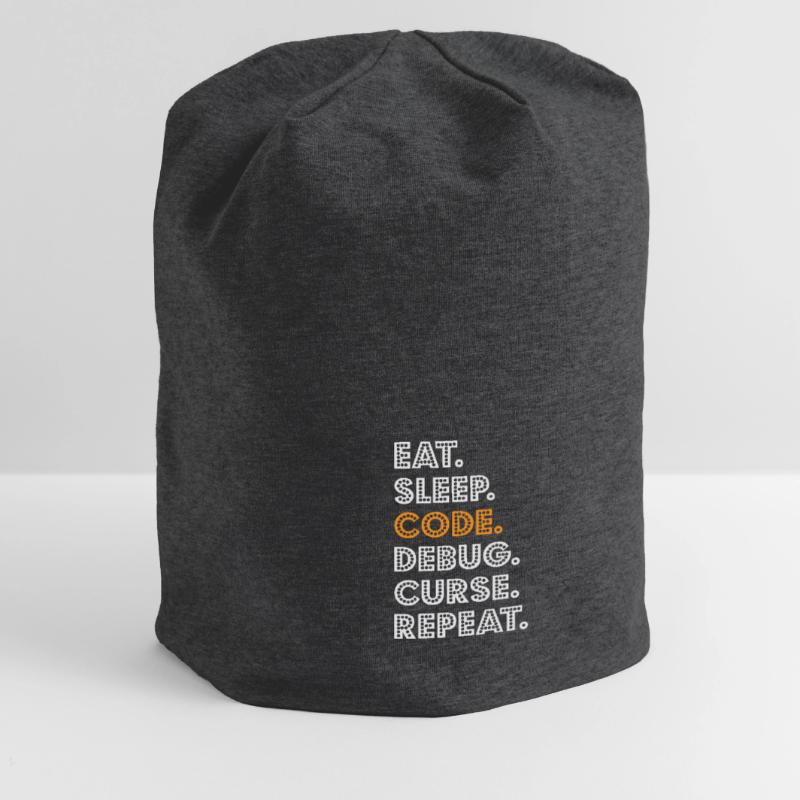 Eat Sleep Code Debug Curse Repeat Programmer Coder Jersey-Beanie