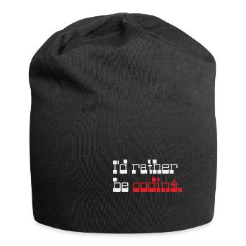 I'd rather be coding Programmer Coder - Jersey-Beanie - Schwarz - Vorne