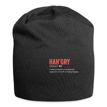 Noun Definition Nutrition Angry Hungry Han'gry - Jersey-Beanie - Schwarz - Vorne