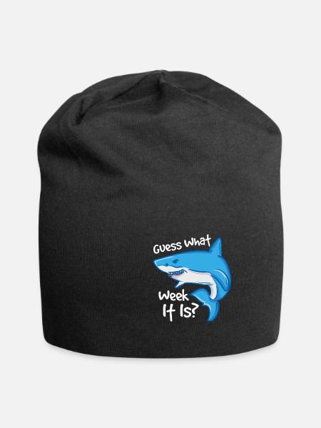 Guess what week it is hammerhead shark - Jersey Beanie - black
