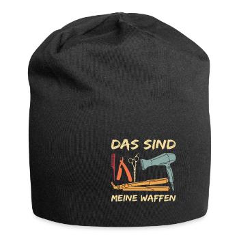 Friseur Barber - Das sind meine Waffen Geschenk Sa - Jersey-Beanie - Schwarz - Vorne