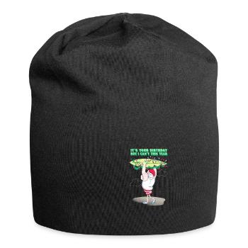 Ironique Père Noël Noël C’est votre anniversaire - Bonnet en jersey - noir - Devant