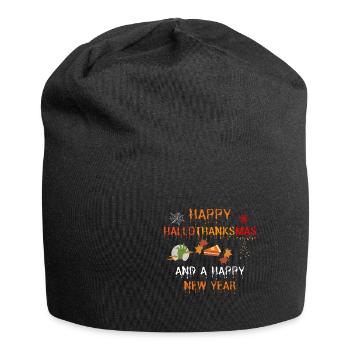 Happy Hallothanksmas and a Happy New Year - Jersey-Beanie - Schwarz - Vorne