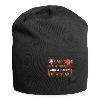 Happy Hallothanksmas and a Happy New Year - Jersey-Beanie - Schwarz - Vorne