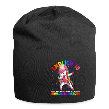 Endlich 18 Jetzt Muss Ich Nur Noch Erwachsen Werde - Jersey-Beanie - Schwarz - Vorne