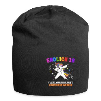 Endlich 18 Jetzt Muss Ich Nur Noch Erwachsen Werde - Jersey-Beanie - Schwarz - Vorne