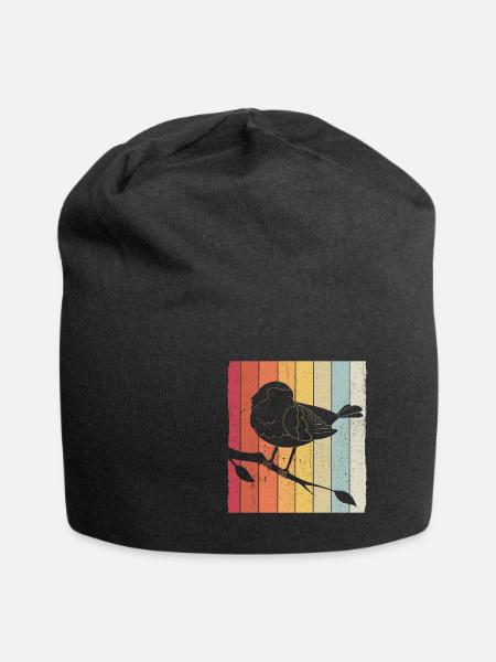Rotkehlchen Vogelfreund Vogelfan Design Natur Lieb - Jersey-Beanie - Schwarz