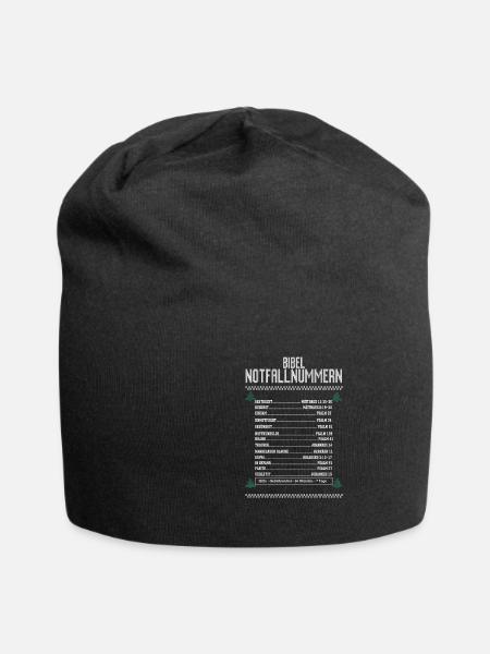 Bibel Notfallnummer Lustige Bibelverse Taufe - Jersey-Beanie - Schwarz