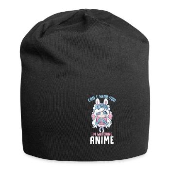Can't Hear You I'm Watching Anime I Manga Girl - Jersey Beanie - black - Front