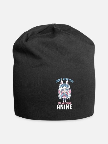 Can't Hear You I'm Watching Anime I Manga Girl - Jersey-Beanie - Schwarz