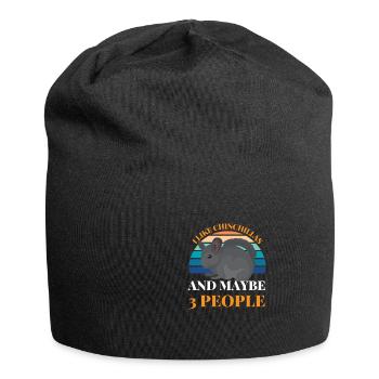 I Like Chinchillas and maybe 3 People Pet Animal - Jersey Beanie - black - Front