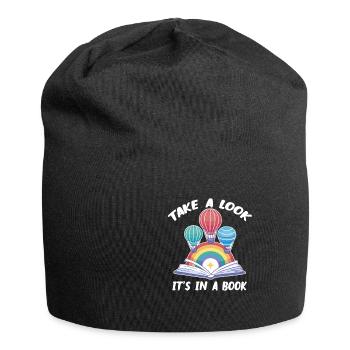 Take A Look It's A Book Retro Rainbow Reading - Jersey-Beanie - Schwarz - Vorne