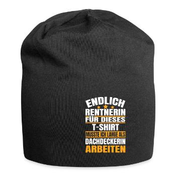 Endlich Rente 2023 Ruhestand Beruf Dachdeckerin - Jersey-Beanie - Schwarz - Vorne