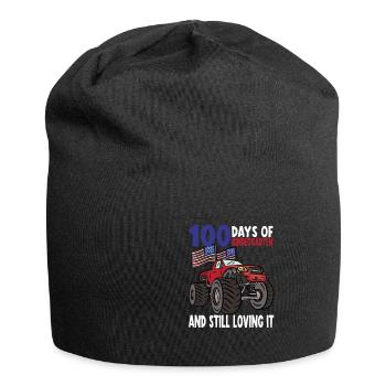 100 Days Of Kindergarten Mosnter Trucks - Jersey Beanie - black - Front
