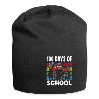 100 Days Of Kindergarten Mosnter Trucks - Jersey Beanie - black - Front