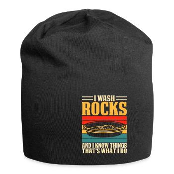 Je lave des roches et je sais des choses - Bonnet en jersey - noir - Devant